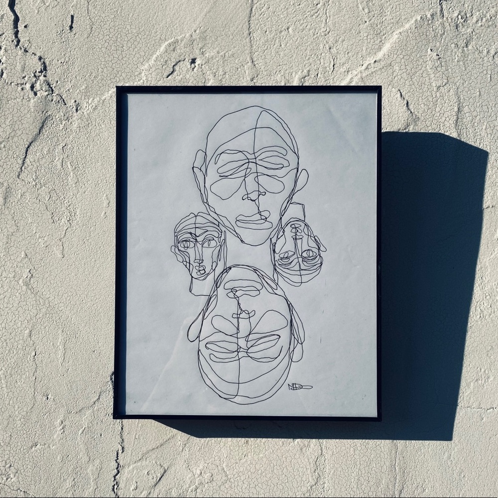 8”x10” : 1 of 1 original glass framed ink drawing